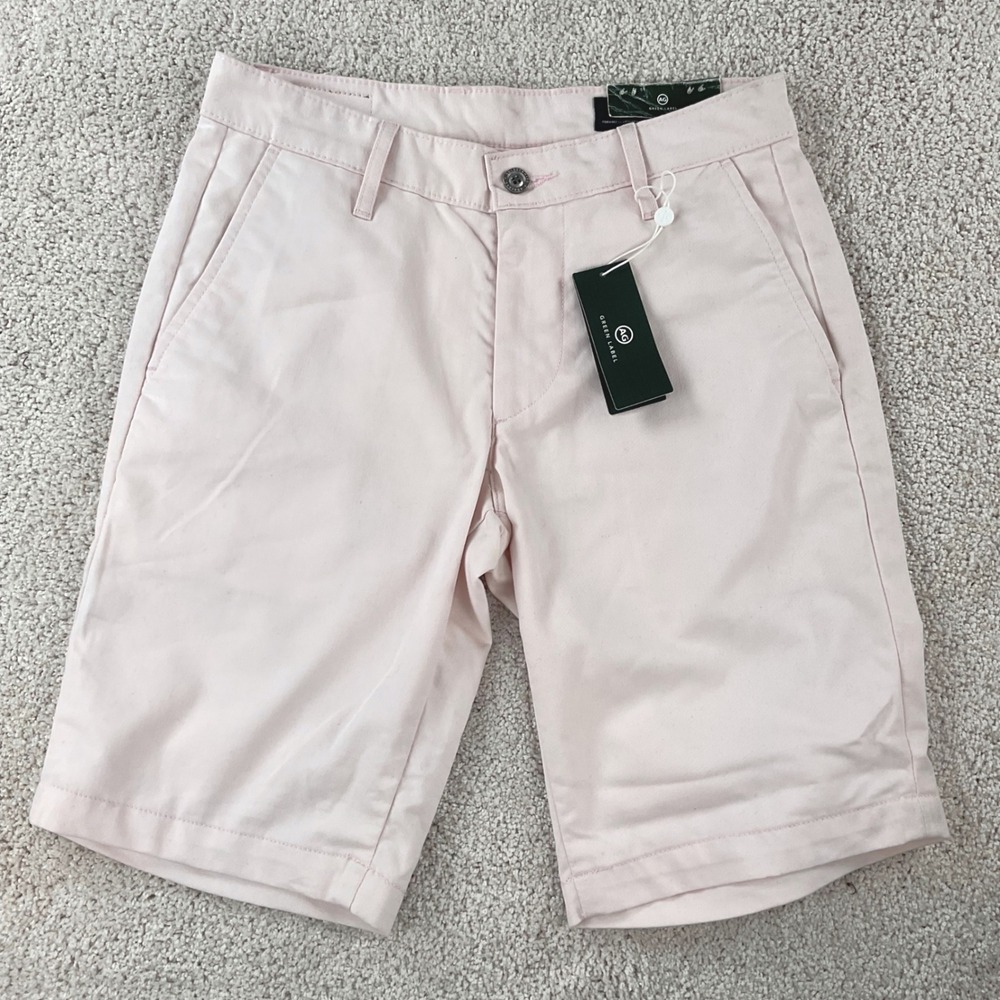 AG Adriano Goldschmied Green Label Canyon Shorts Mens 29 Pink‎ Relaxed Chino NEW